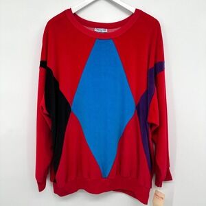 Vintage Y2K Velour Sweatshirt Top Womens Size 24W Festival Streetwear Grunge New